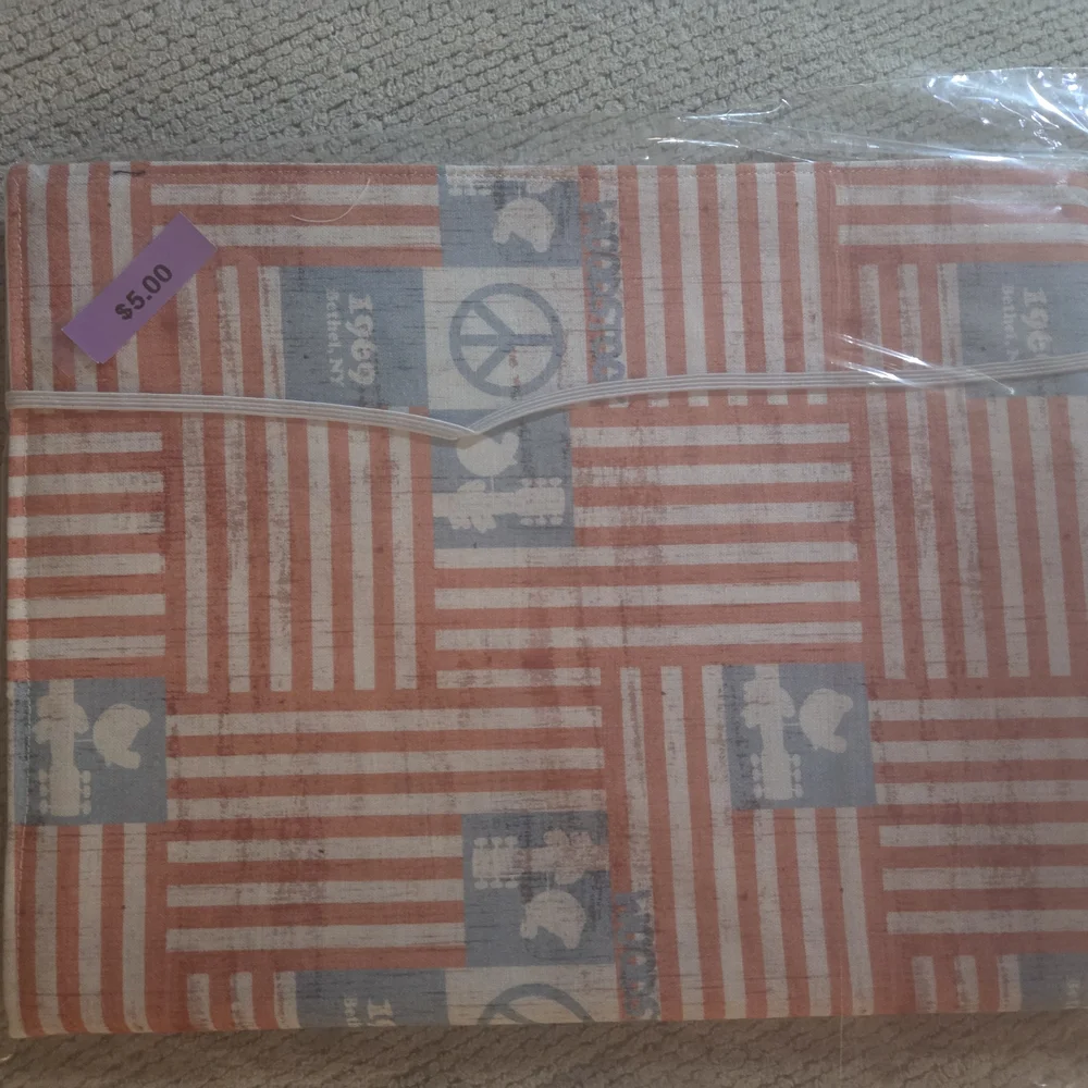 Handmade Fabric Notebook Cover & Matching Zippered Pouch ✨ Theme: 1969 Woodstock